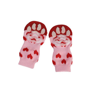 4 Pcs Pet Puppy Dog Socks Anti-slip Knitting Breathable Elasticity Warm Winter Indoor J2Y