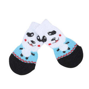 4 Pcs Pet Puppy Dog Socks Anti-slip Knitting Breathable Elasticity Warm Winter Indoor J2Y