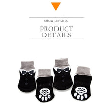 Load image into Gallery viewer, 4pcs Warm Puppy Dog Shoes Soft Acrylic Pet Knits Socks Cute Cartoon Anti Slip Skid Socks For Small Dogs Pet Products S/M/L/XL